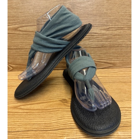 Sanuk Shoes - Sanuk Yoga Sling Green Mat Sandals Sling‎ Shoes Slides size 9